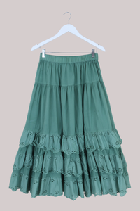 Wendy Broderie Anglaise Skirt in Mint Green