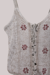 Embroidered Corset Top in Maple White - Free Size