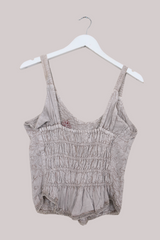 Embroidered Corset Top in Maple White - Free Size