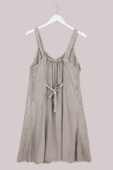 Embroidered Button-Up Mini Slip Dress in Maple White - Free Size