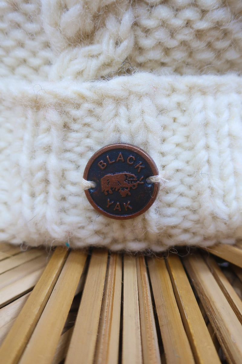 Black Yak Beanie in Classic Cream by All About Audrey