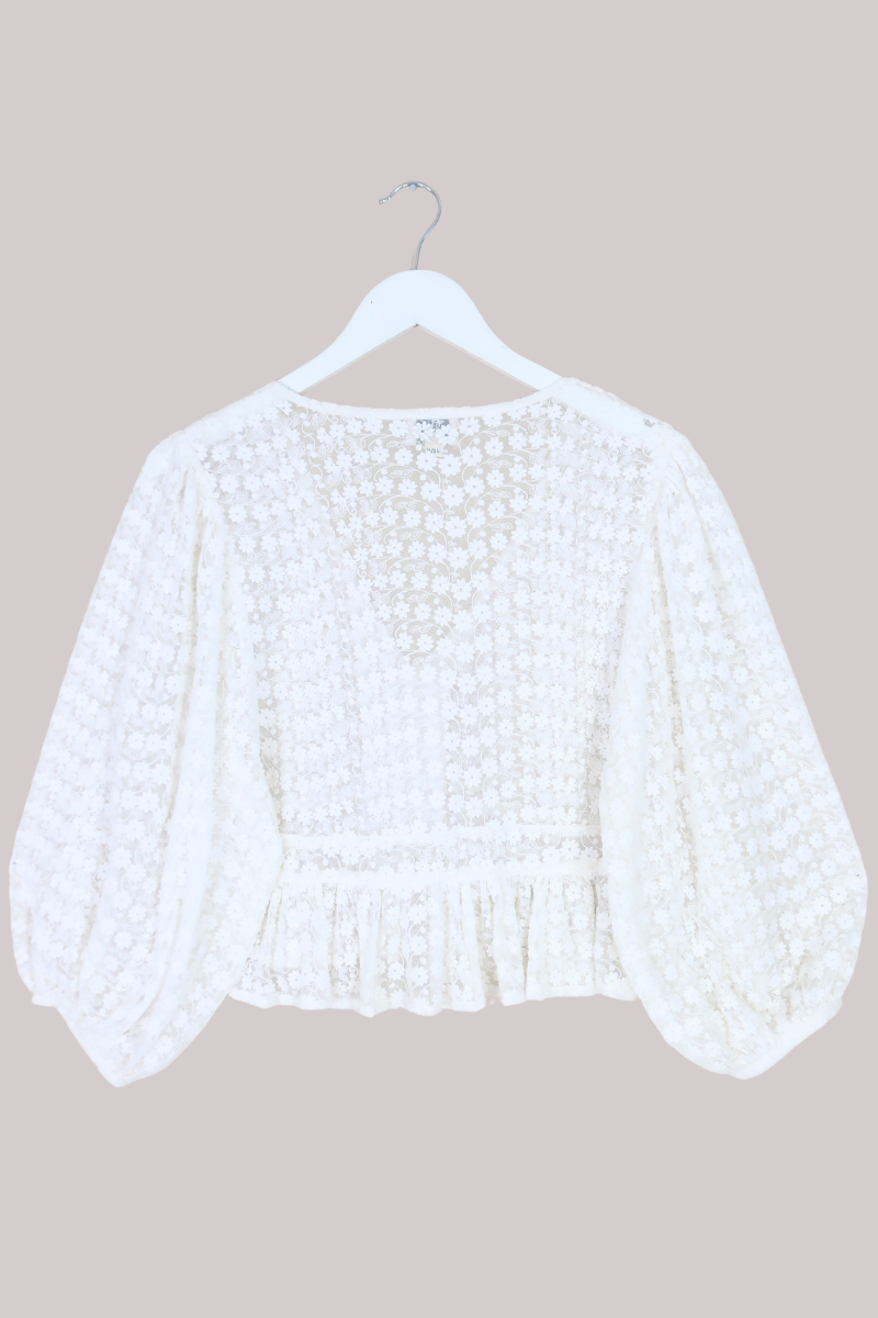 Catherine Lace Blouse in Diary White