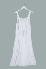 Indian Embroidered Strappy Maxi in Grecian White