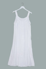 Indian Embroidered Strappy Maxi in Grecian White