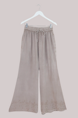Indian Wide Leg Trousers in Maple White - Free Size