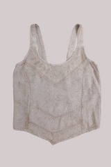Embroidered Handkerchief Top in Maple White - Free Size