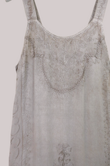 Indian Embroidered Strappy Maxi in Maple White