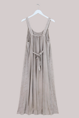 Indian Embroidered Strappy Maxi in Maple White