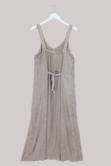 Indian Button-Up Maxi Sundress with Maple Floral Embroidery - Free Size by All About Audrey