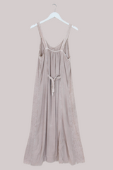 Indian Button-Up Maxi Sundress with Maple Wave Embroidery - Free Size by All About Audrey