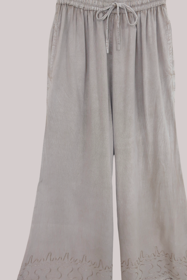 Indian Wide Leg Trousers in Maple White - Free Size