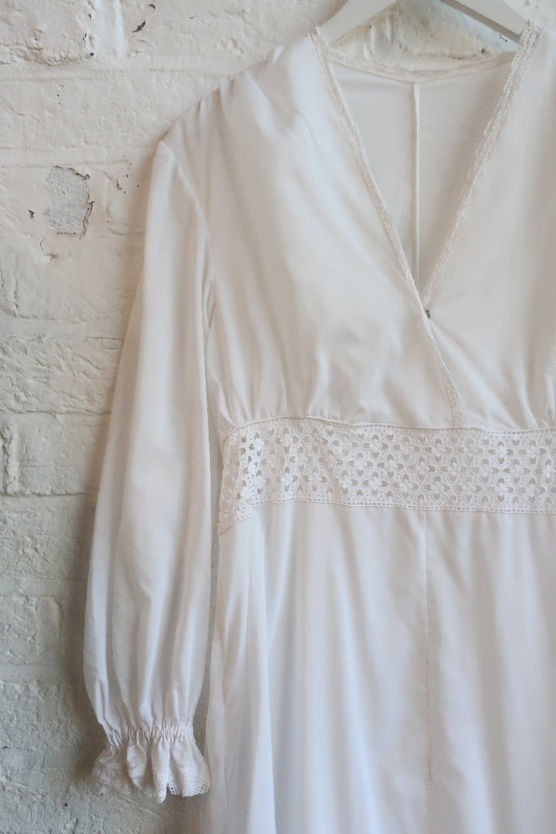 Vintage Maxi Dress - Journal White Sundress - Size S by All About Audrey