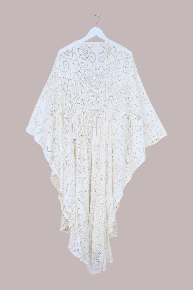 Carlotta Butterfly Robe in Lighthouse Cream Lace - Free Size