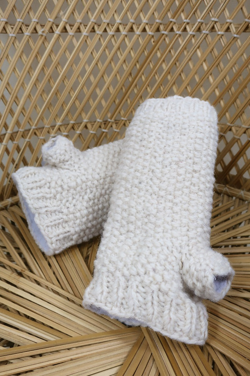 Black Yak Mittens in Classic Cream by All About Audrey