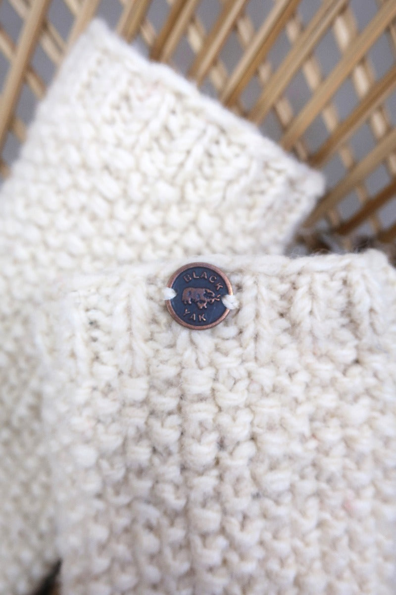 Black Yak Mittens in Classic Cream by All About Audrey