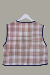Willa Reclaimed Flannel Waistcoat - Golden Picnic Plaid - Size M/L by All About Audrey