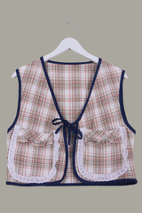 Willa Reclaimed Flannel Waistcoat - Golden Picnic Plaid - Size M/L by All About Audrey