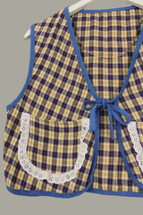 Willa Reclaimed Flannel Waistcoat - Beach Blanket Plaid - Size M/L by All About Audrey