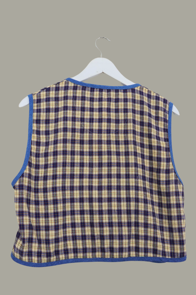 Willa Reclaimed Flannel Waistcoat - Beach Blanket Plaid - Size M/L by All About Audrey