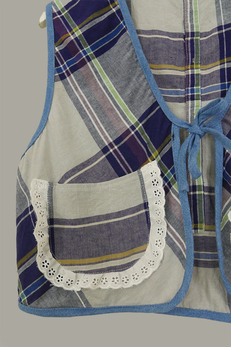 Willa Reclaimed Flannel Waistcoat - Winter Twilight Purple - Size M/L by All About Audrey