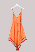 Winona Vintage Sari Jumpsuit in Blazing Orange - Size L