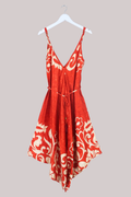 Winona Vintage Sari Jumpsuit in Blood Orange Florals - Size L