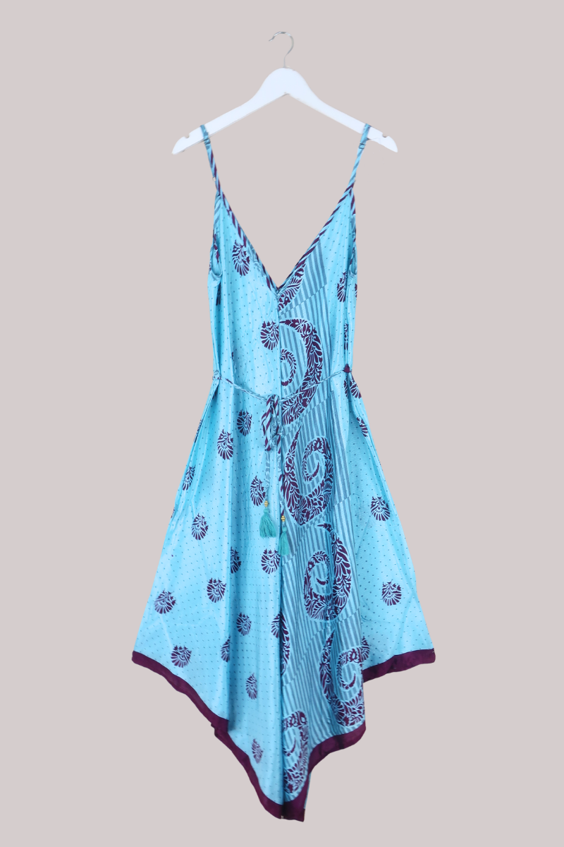 Winona Vintage Sari Jumpsuit in Blueberry Jam - Size L