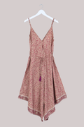Winona Vintage Sari Jumpsuit in Dainty Mulberry Florals - Size M