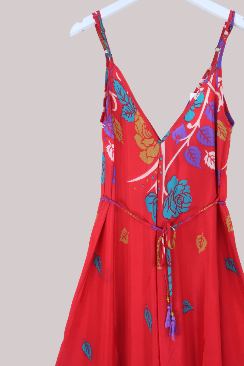 Winona Vintage Sari Jumpsuit in Fallen Leaves - Size M