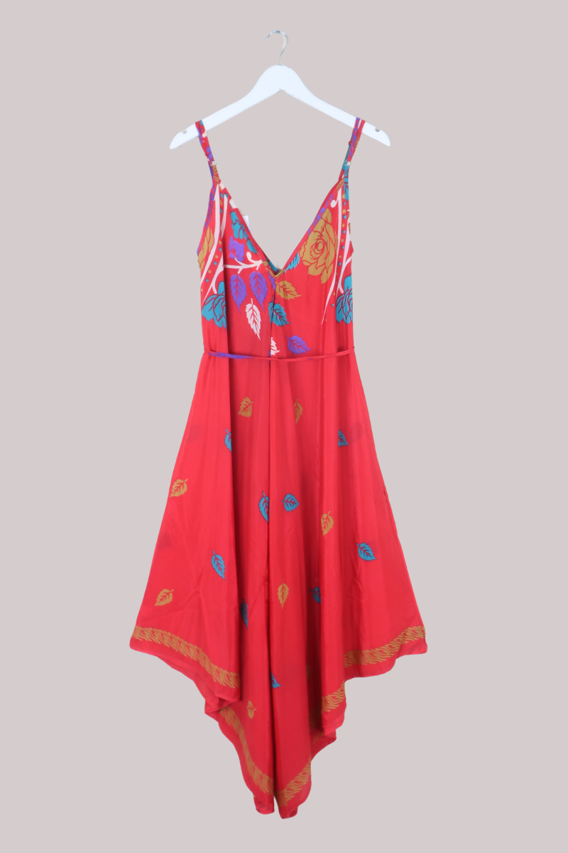 Winona Vintage Sari Jumpsuit in Fallen Leaves - Size M