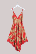 Winona Vintage Sari Jumpsuit in Garnet & Gold - Size L