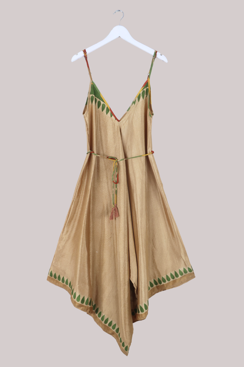 Winona Vintage Sari Jumpsuit in Gold Rush - Size L