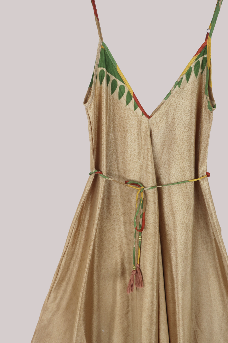 Winona Vintage Sari Jumpsuit in Gold Rush - Size L