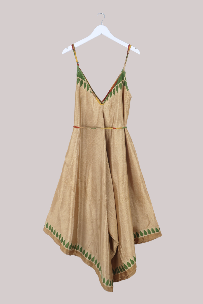 Winona Vintage Sari Jumpsuit in Gold Rush - Size L