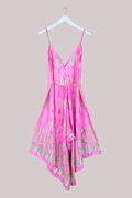 Winona Vintage Sari Jumpsuit in Hot Pink Lotus - Size L