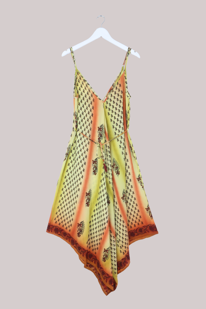 Winona Vintage Sari Jumpsuit in Hues Of Sunrise - Size M