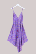 Winona Vintage Sari Jumpsuit in Indigo Bed Of Flowers - Size L