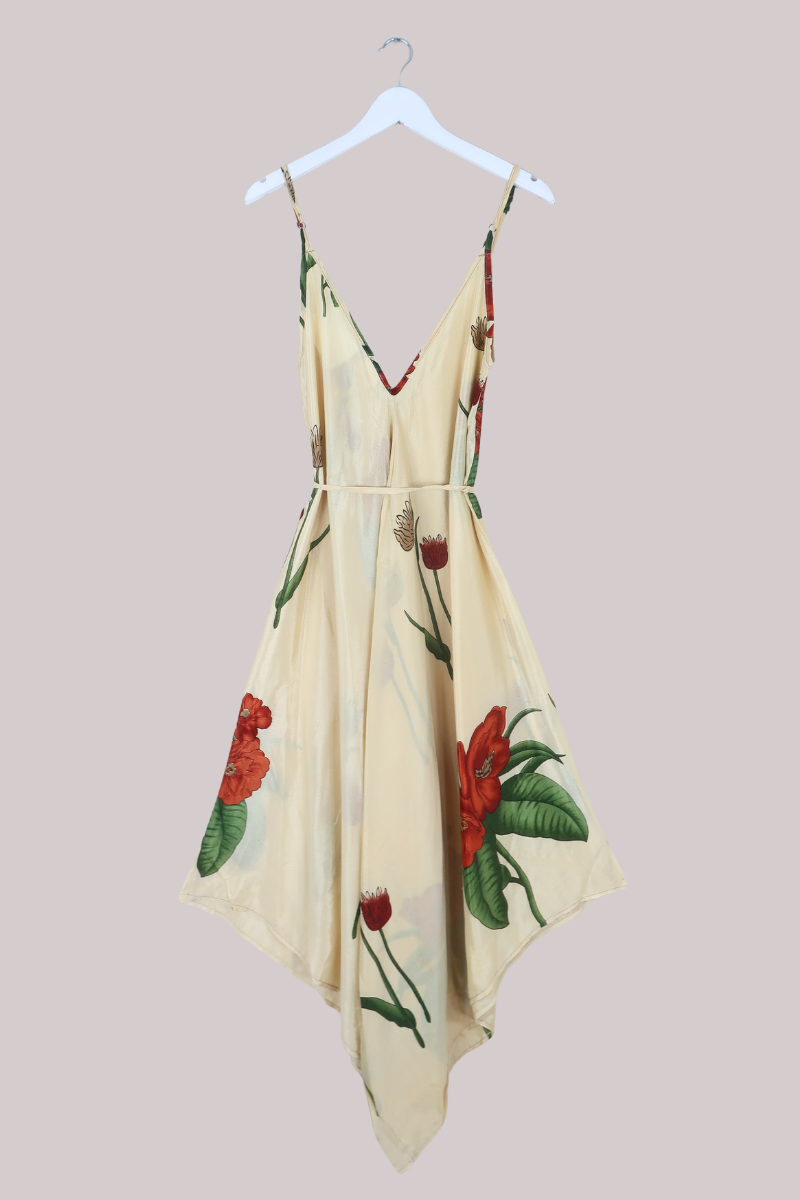 Winona Vintage Sari Jumpsuit in Ivory & Orange - Size M