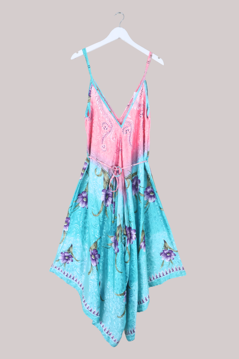 Winona Vintage Sari Jumpsuit in Malibu Pink Paisley - Size L