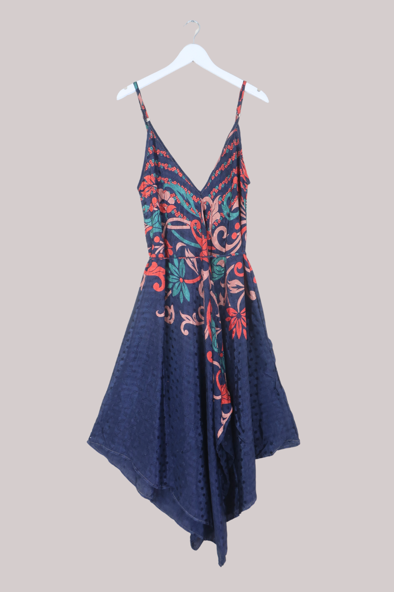 Winona Vintage Sari Jumpsuit in Midnight Lake Paisley - L