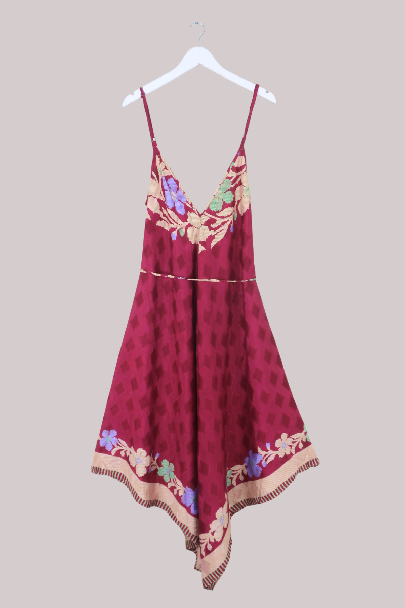 Winona Vintage Sari Jumpsuit in Mulberry Jam - Size L