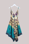 Winona Vintage Sari Jumpsuit in Ocean Climbing Florals - Size M