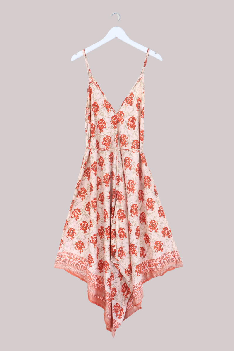 Winona Vintage Sari Jumpsuit in Orange Wine - Size M