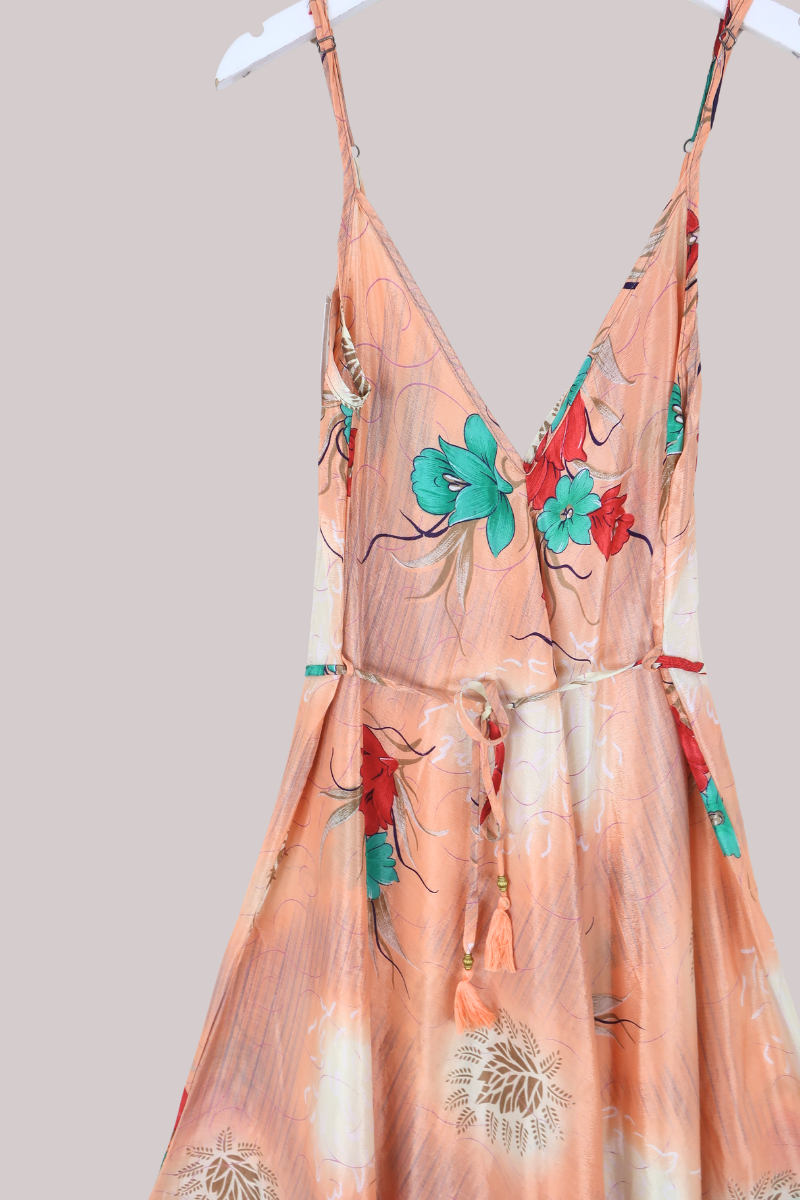Winona Vintage Sari Jumpsuit in Peach Parfait - Size M