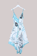 Winona Vintage Sari Jumpsuit in Snowdrop Blue - Size L