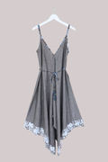Winona Vintage Sari Jumpsuit in Storm Cloud Silver - Size L