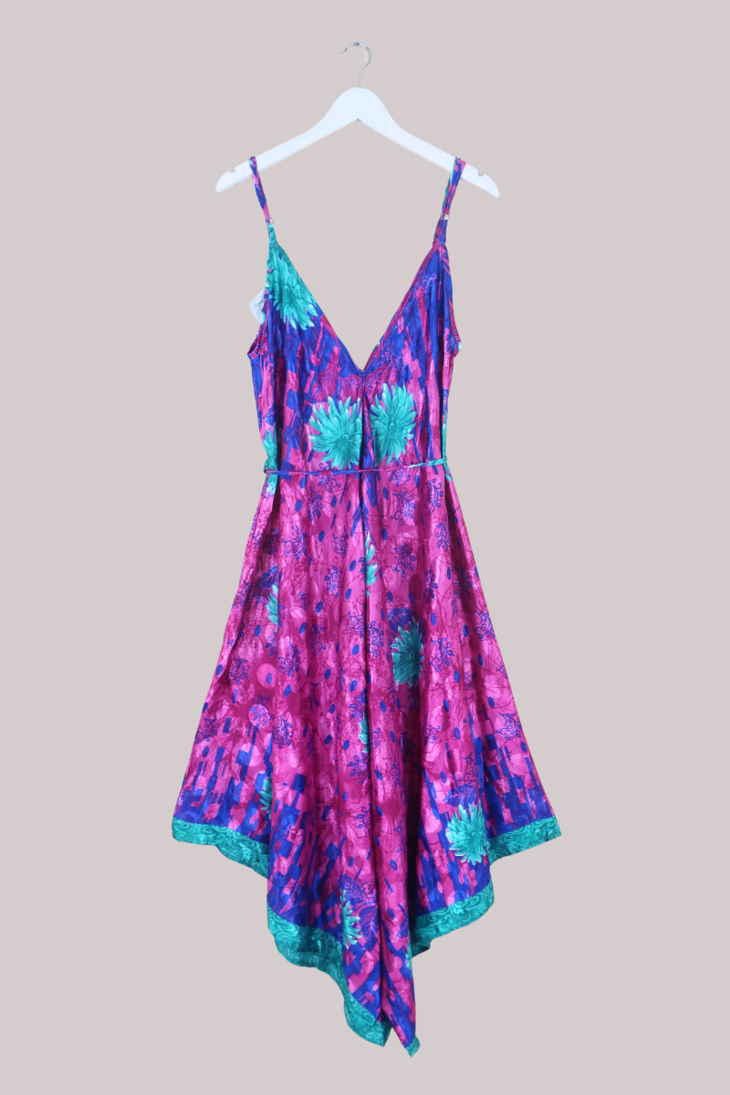 Winona Vintage Sari Jumpsuit in Vibrant Florals - Size L