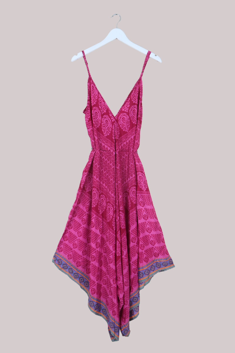 Winona Vintage Sari Jumpsuit in Vintage Morello Cherry - Size L