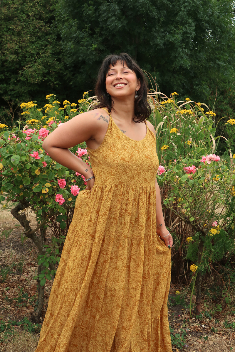Samantha Maxi Dress in Saffron