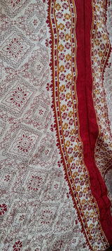 Medusa Jumpsuit - Harem Pant Halter Jumpsuit - Shimmering Cream & Wine Sari - S/M